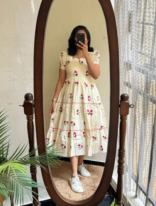 Cherries Summer Maxi Dress