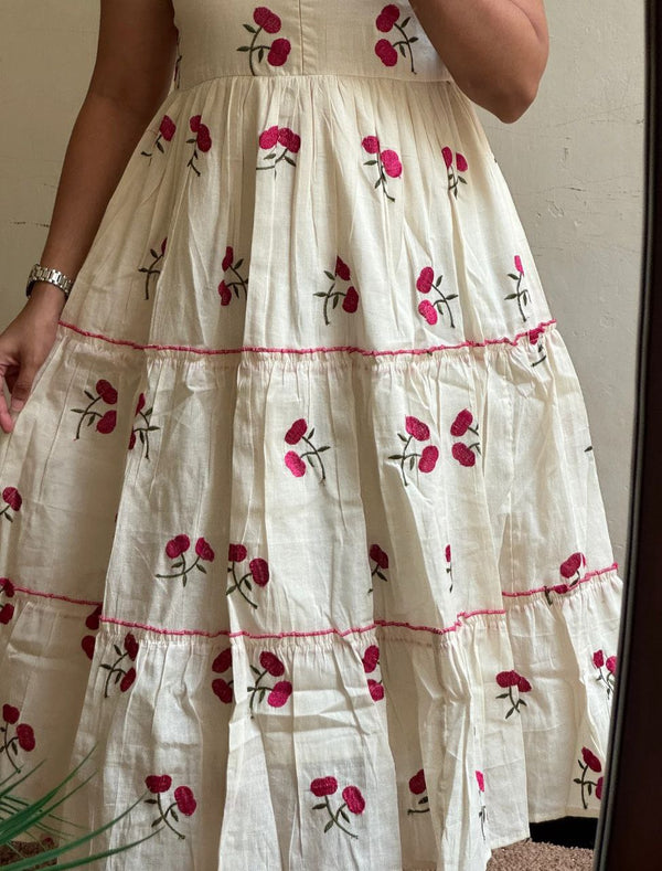 Cherries Summer Maxi Dress