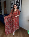 Ajarakh Buta Anarkali Suit Set