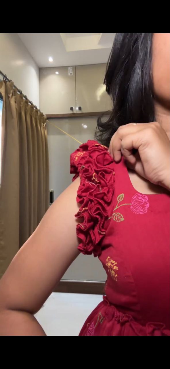 Hasina Red Midi Dress