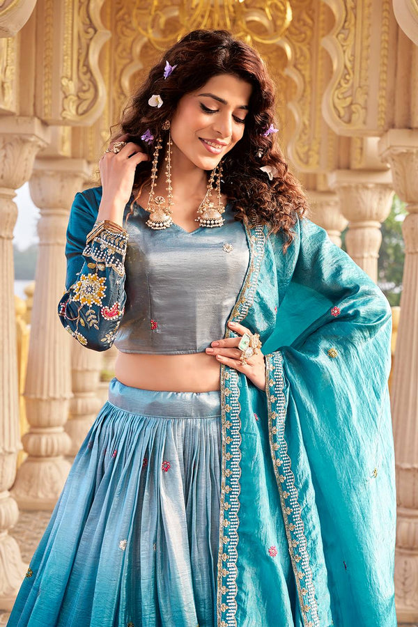 Pure Gold Crush Lehenga Choli Set