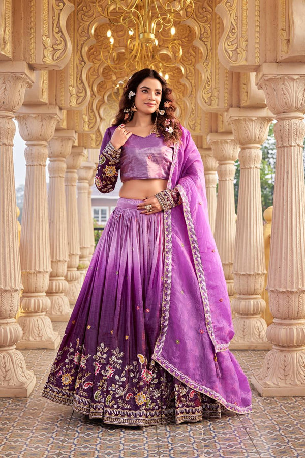 Pure Gold Crush Lehenga Choli Set