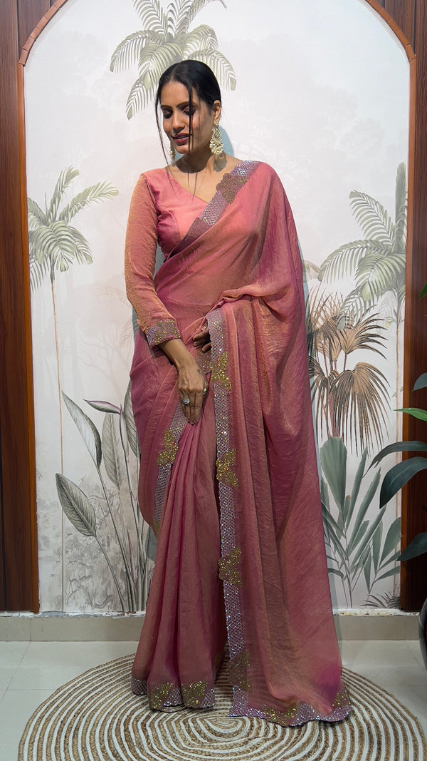 Moss Silk Ready-To-Wear Butterfly Saree