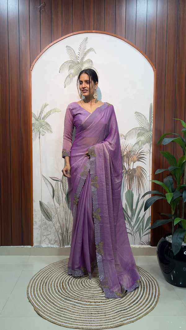 Moss Silk Ready-To-Wear Butterfly Saree