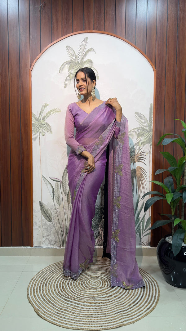 Moss Silk Ready-To-Wear Butterfly Saree