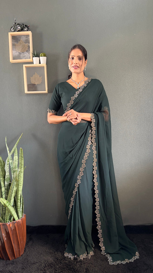 Swarovski Beautiful Flower Saree