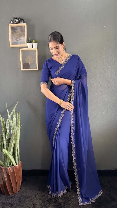 Swarovski Beautiful Flower Saree