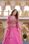 Crunchy Lehenga Choli with Heavy Embroidery & Dupatta
