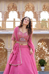 Crunchy Lehenga Choli with Heavy Embroidery & Dupatta