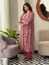 Premium Softy Chiffon Silk Printed Anarkali Gown with Pant Set