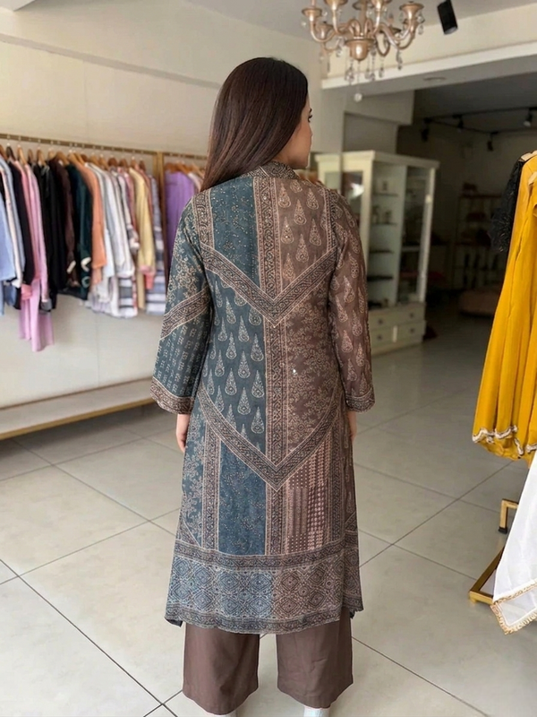 Padma Ajrakh Printed Kurti Palazzo Set