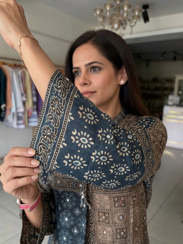 Meera Ajrakh Printed Kurti Palazzo Set