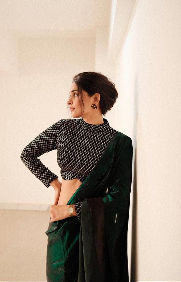 Emerald Cocktail Green Saree