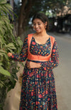 Indigo Kalamkari Anarkali Dress