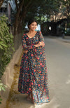 Indigo Kalamkari Anarkali Dress