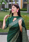 Kalamkari Weaving Banglori Raw Silk Saree
