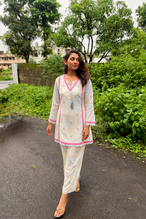 Hayaat Cotton Designer Farshi Co-ord Set ( No Dupatta )