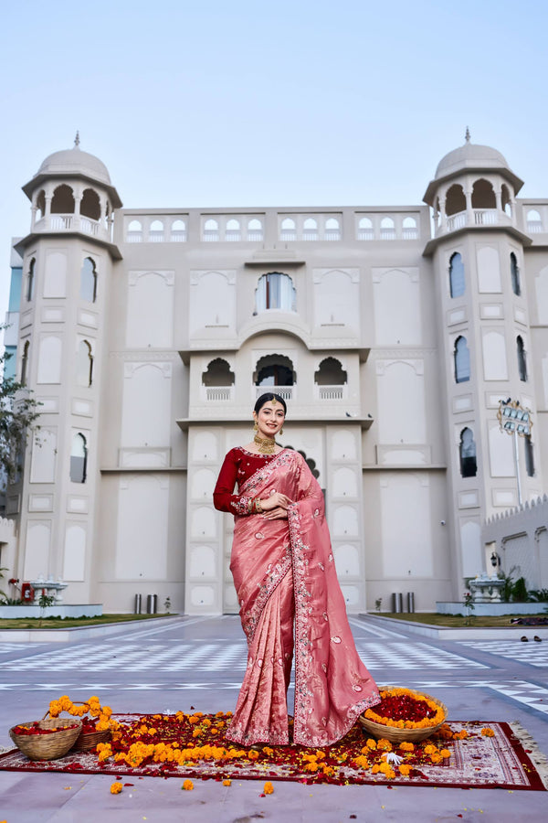 Siya Stylish Embroidery Latakan Saree