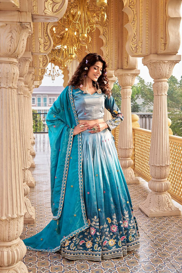 Pure Gold Crush Lehenga Choli Set