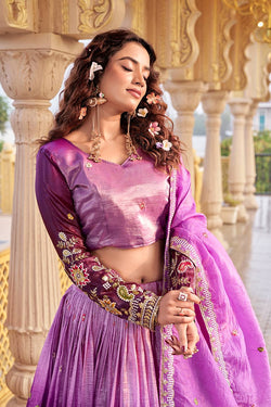 Pure Gold Crush Lehenga Choli Set