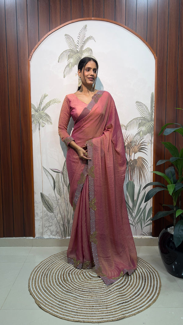 Moss Silk Ready-To-Wear Butterfly Saree