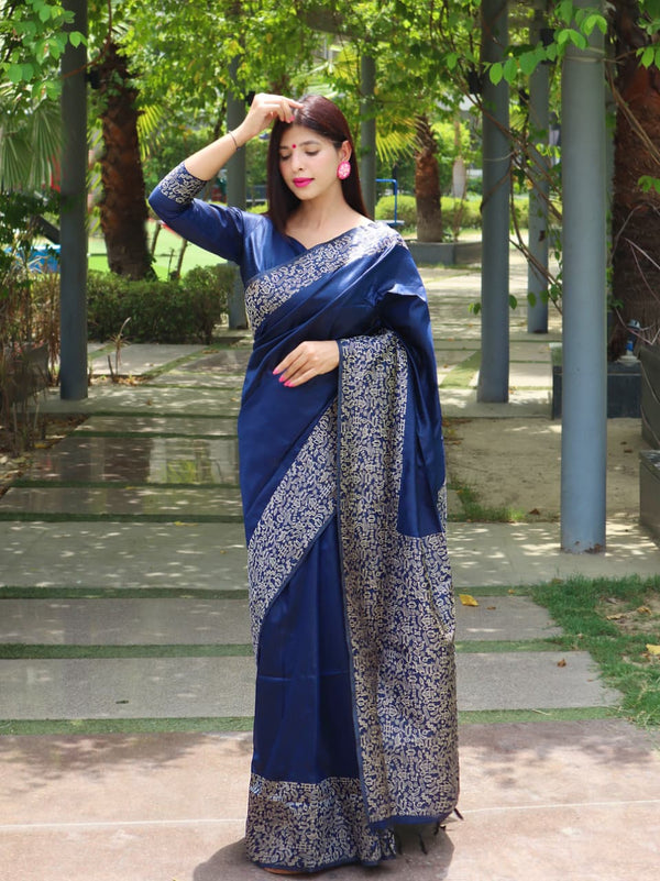 Kalamkari Weaving Banglori Raw Silk Saree
