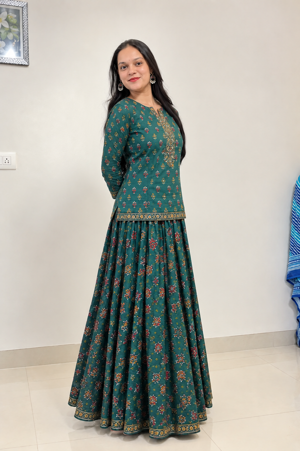Roshni Kalamkari Printed Mul Mul Cotton Gopi Dress