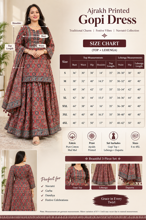 Simran Ajrakh Printed Mul Mul Cotton Gopi Dress
