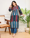 Mahira Mocha Stripes Bohemian Kurta Set