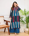 Mahira Mocha Stripes Bohemian Kurta Set
