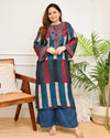 Mahira Mocha Stripes Bohemian Kurta Set