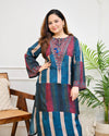 Mahira Mocha Stripes Bohemian Kurta Set