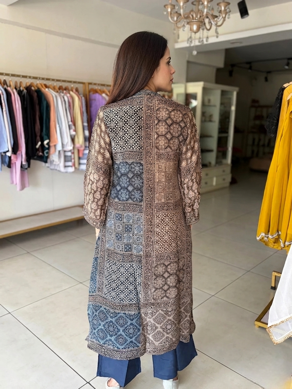 Meera Ajrakh Printed Kurti Palazzo Set