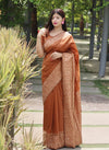 Kalamkari Weaving Banglori Raw Silk Saree