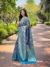 Tana Kanchipattu Silk Saree With Contrast Weaving Border Design.