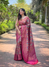 Tana Kanchipattu Silk Saree With Contrast Weaving Border Design.