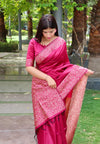 Kalamkari Weaving Banglori Raw Silk Saree