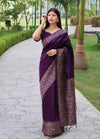 Kalamkari Weaving Banglori Raw Silk Saree
