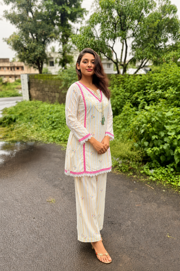 Hayaat Cotton Designer Farshi Co-ord Set ( No Dupatta )