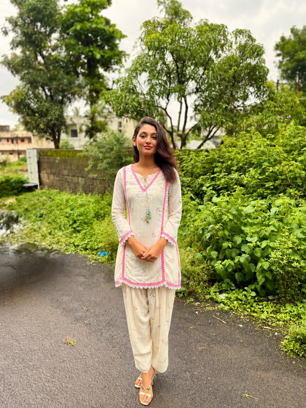 Hayaat Cotton Designer Farshi Co-ord Set ( No Dupatta )