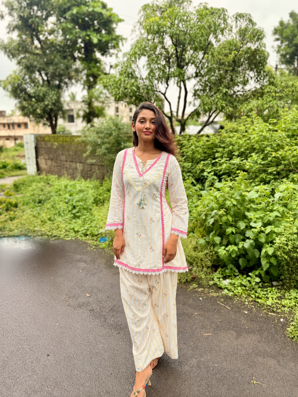 Hayaat Cotton Designer Farshi Co-ord Set ( No Dupatta )