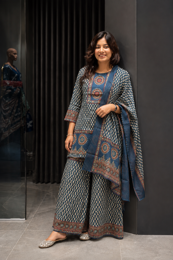 Komal Cotton Short Kurta Palazzo Pant Set