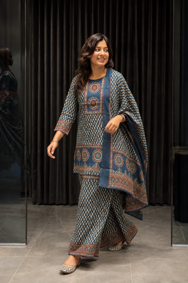 Komal Cotton Short Kurta Palazzo Pant Set