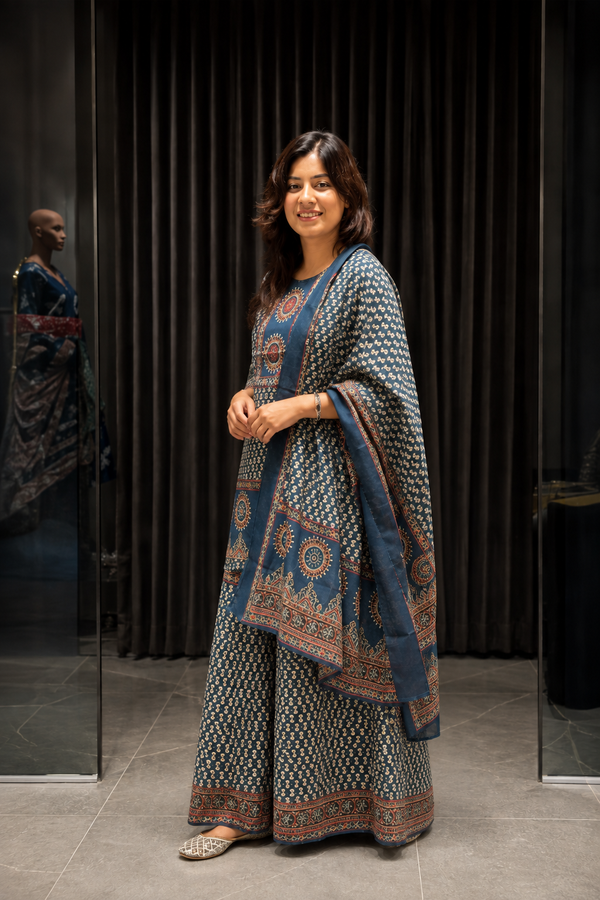 Komal Cotton Short Kurta Palazzo Pant Set