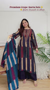 Mahira Mocha Stripes Bohemian Kurta Set