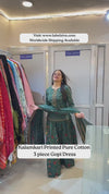 Roshni Kalamkari Printed Mul Mul Cotton Gopi Dress